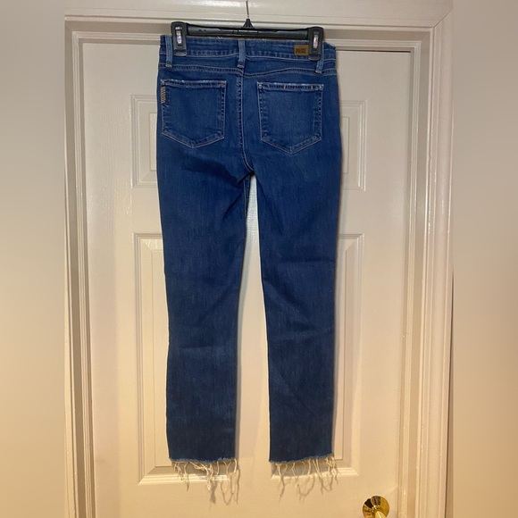 NWOT Paige Women’s Skyline Slim Jeans with Outseam Slit & Raw‎ Hem - Picture 3 of 6